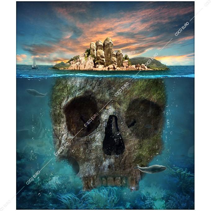 COCOEURO アート作品 Island Scull Size 1200x1400 壁掛け 