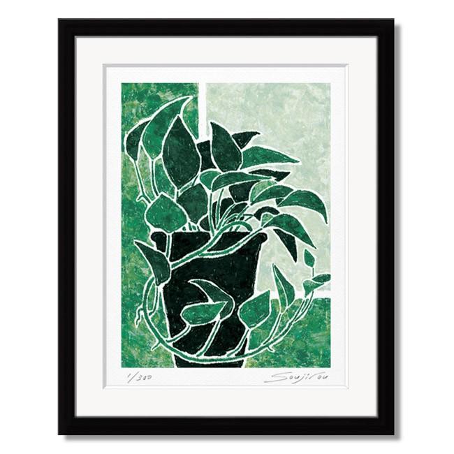絵画 インテリア 風水 絵「ポトス」優しい 癒し おしゃれ 絵 玄関 リビング  四切サイズ
