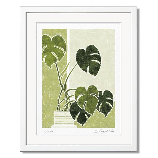 絵画 。壁掛け絵☆【きれいな女性ときれいな緑の植物】 絵画 。壁掛け絵☆【きれいな女性ときれいな緑の植物】