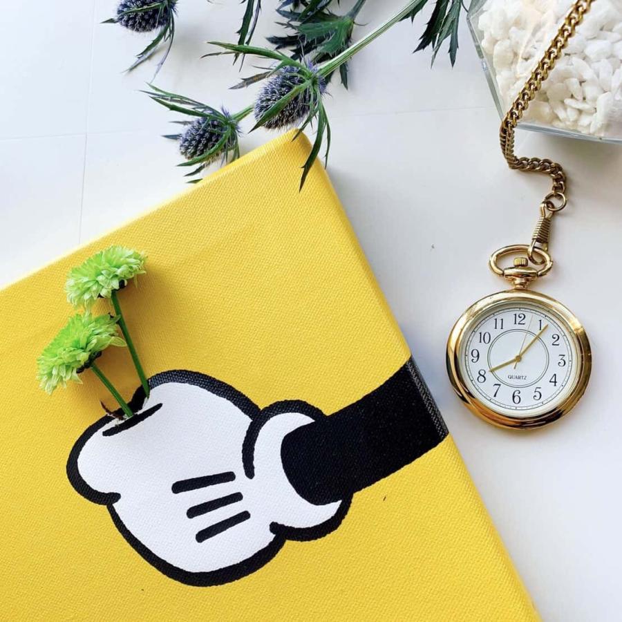 お気にいる ミッキーマウス Yellow ファブリックパネル かわいい キャンバス 壁掛け 壁飾り プレゼント おすすめ ディズニー 絵画 Ikebana Supplystudies Com