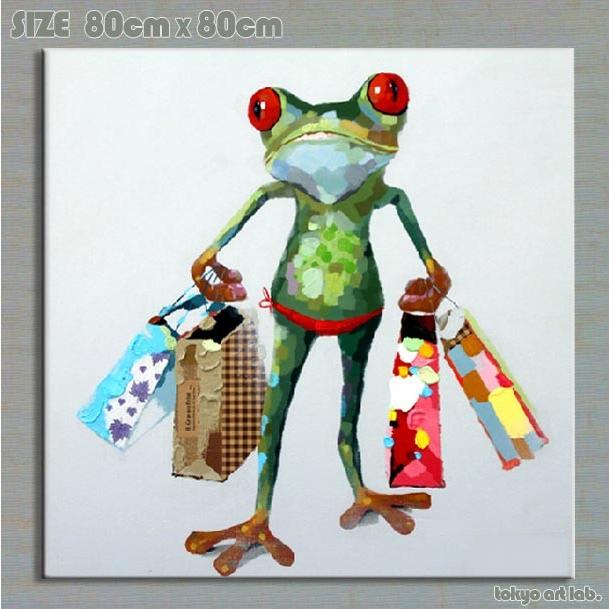 蛙　絵画　絵　アクリル画　動物　かわいい　おしゃれ　原画　アート　インテリア artjp_f-z-1001