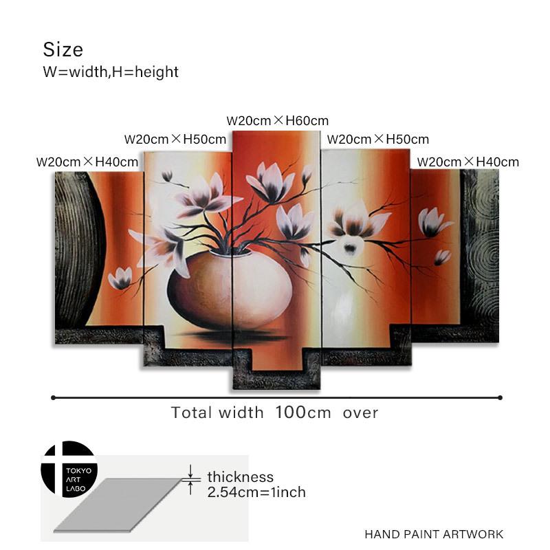 絵画 花の絵 インテリア 壁掛け 花 おしゃれ 5枚組 アートパネル 油絵