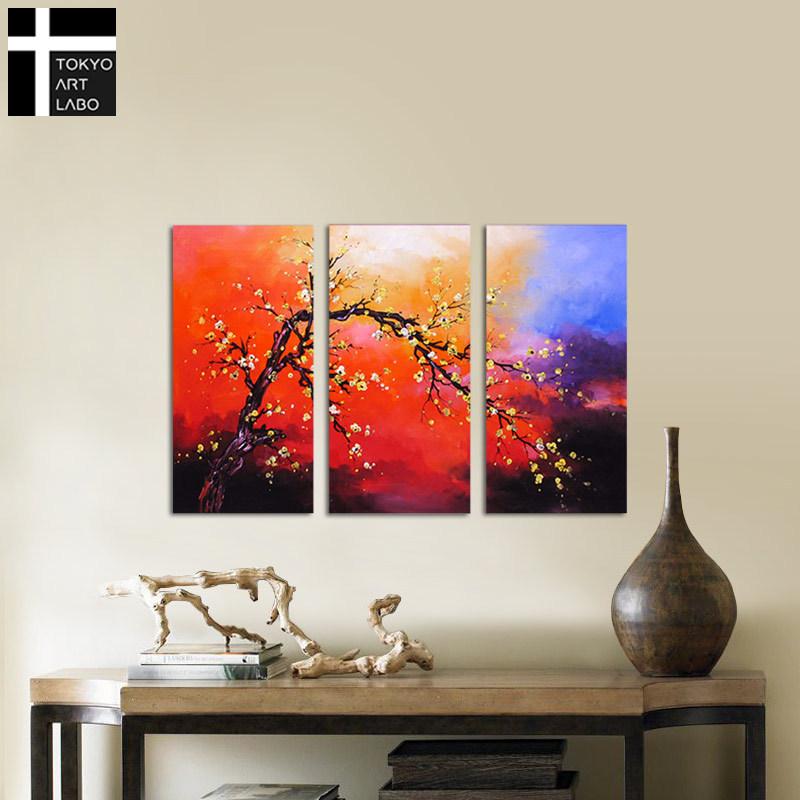 絵画 花 桜 梅 3枚組 おしゃれ アートパネル 玄関 リビング 軽い お店