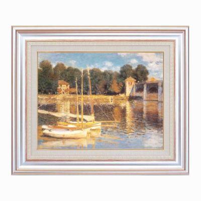 絵画 インテリア 光の画家モネ(Claude Monet)銀の額 6号サイズ 複製画