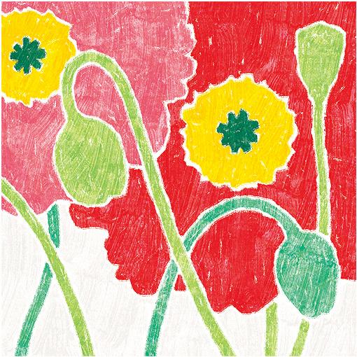 絵画 インテリア おしゃれ 絵 花の絵 風水「大きな2連のポピー」玄関に