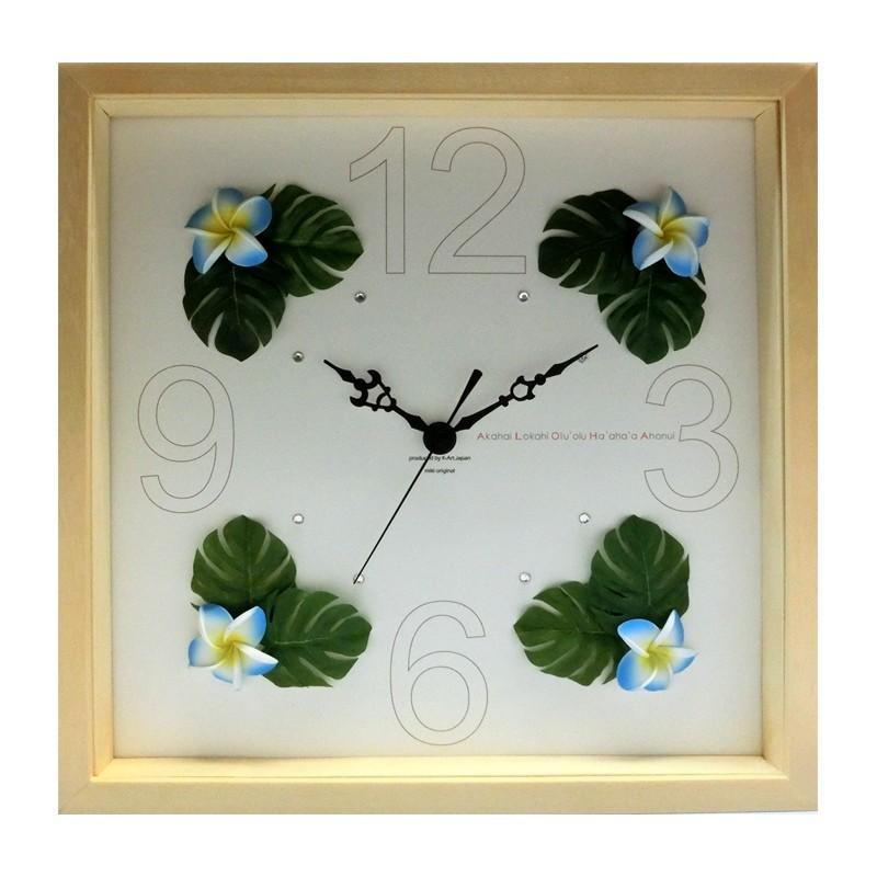 時計 壁掛け おしゃれ 「ブループルメリア」玄関 リビング キッチン に