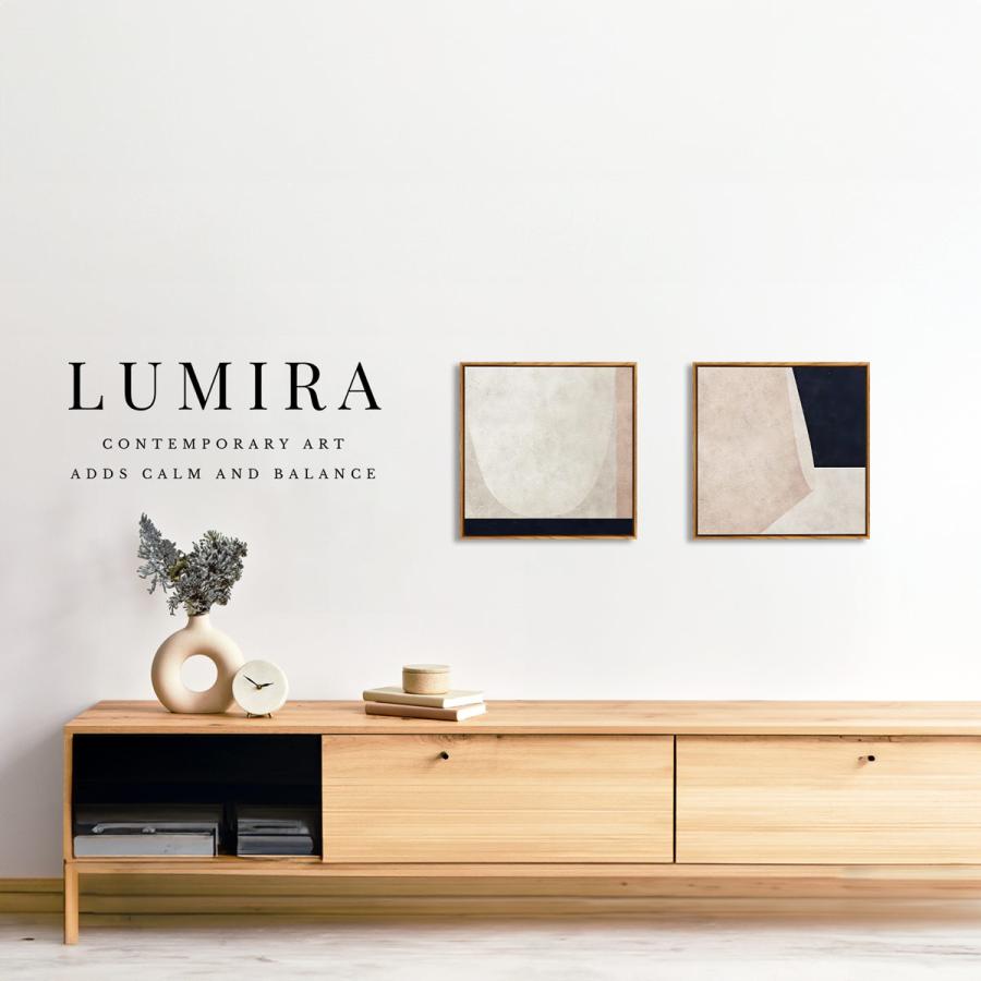 LUMIRA アートパネル 2枚セット 32cm 北欧 モダン インテリア絵画 壁掛け 壁飾り 額付き アートフレーム 玄関 リビング 和モダン ジャパンディ | 