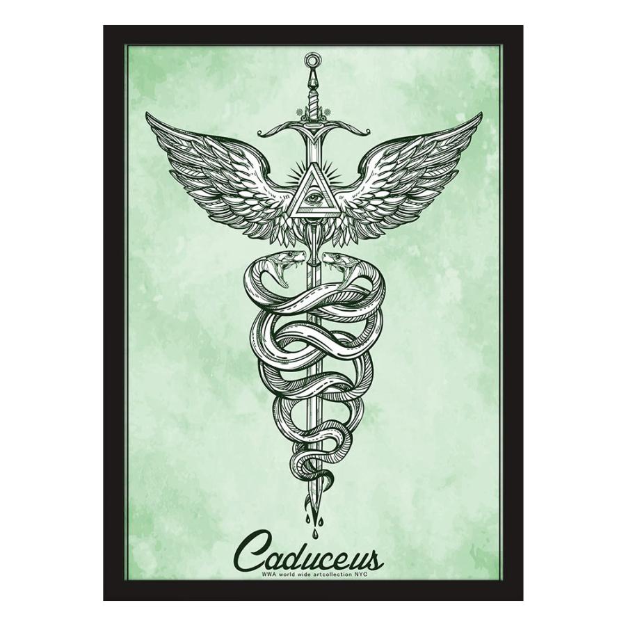 TAL ポスター 額入り マーク 伝説 神話 古代 宗教 杖 蛇 カドケウス