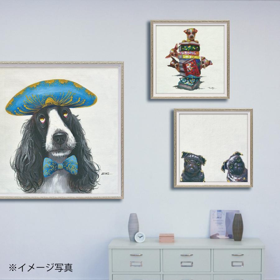 絵画 額入り ナポレオン ドッグ Msizeインテリア インテリアアート 壁掛けの画像