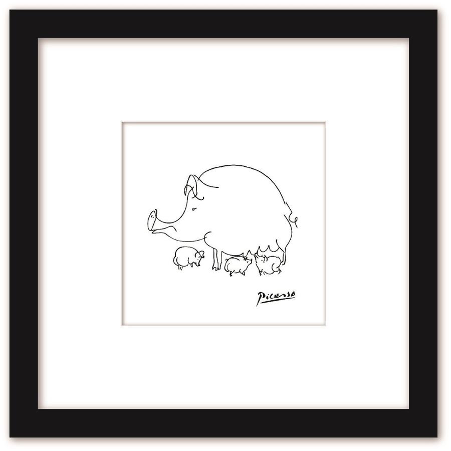 Picasso ブタの親子 アートパネル アンティーク 小さいサイズ かわいい どうぶつ ラインアート Ps 1002bk Art Lab Yahoo 店 通販 Yahoo ショッピング