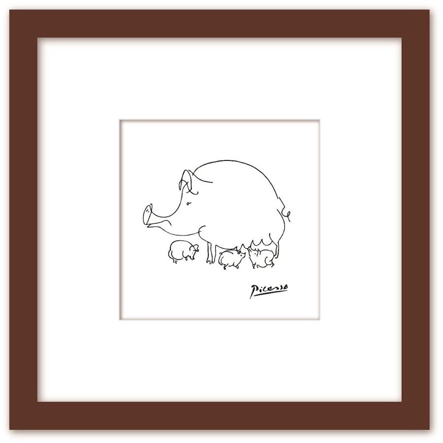 PICASSO ブタの親子 アートパネル アンティーク 小さいサイズ かわいい 