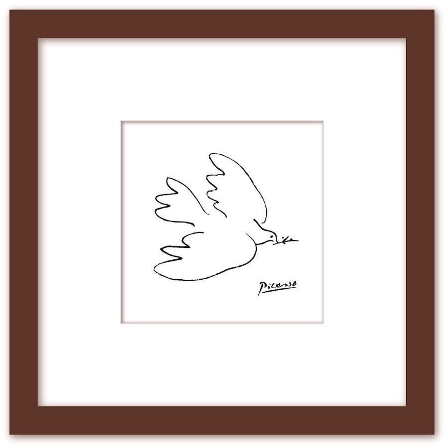 PICASSO オリーブの枝をくわえたハト アートパネル 額入り 絵 : 壁面