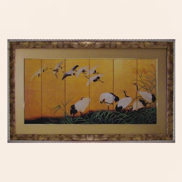高級感 絵画 鶴の舞い 高嵩谷日本を代表する歴史的絵師 つる を描いた豪華で大きなモダンアート作品 和柄 和風の絵画 リビング 和室 ホテルに飾る アート ディスプレイ 最終値下 Tt Prewardays Be