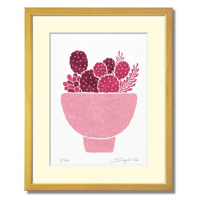 絵画 インテリア おしゃれ かわいい サボテンの絵 壁掛け「多肉植物