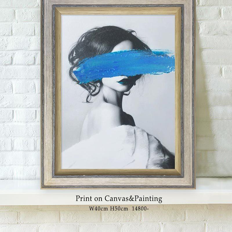 TALDESIGN MODE アートフレーム 額入り 絵画 壁掛け モノトーン 青  