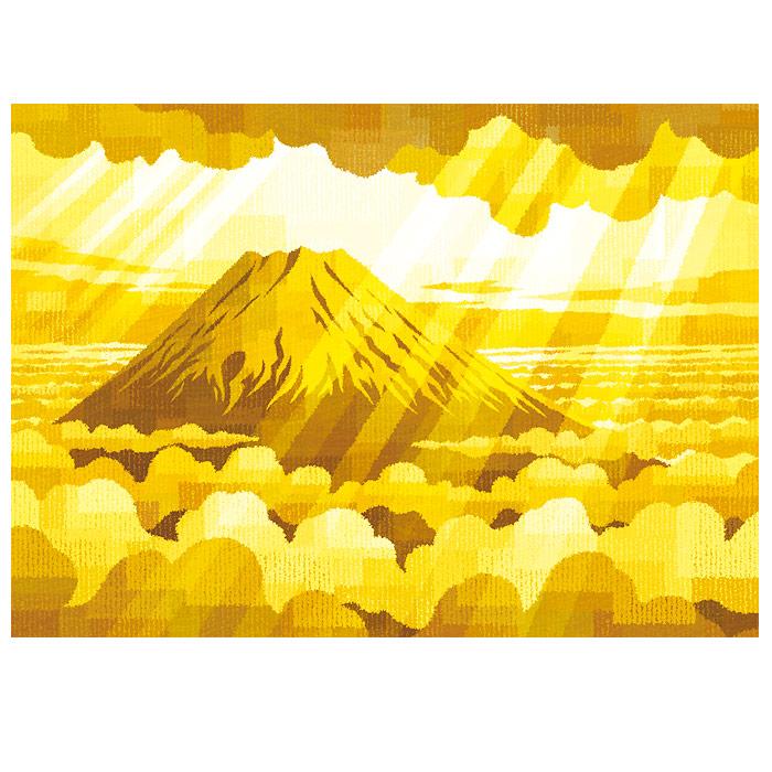 天光黄金富士絵画 版画 玄関 リビング 額入り 花の絵 プレゼント