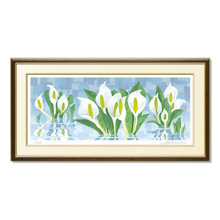 雪解けに輝く水芭蕉絵画 版画 玄関 リビング 額入り 花の絵 プレゼント お祝い 床の間 和室 洋間 壁 アート インテリア Wa 065 Art Lab Yahoo 店 通販 Yahoo ショッピング