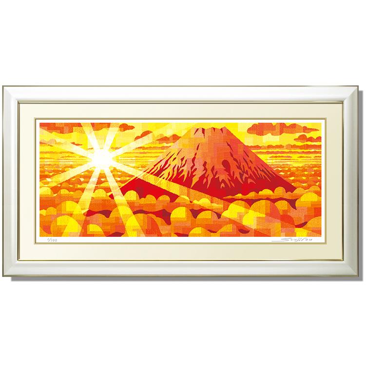 絵画 黄金赤富士 インテリア おしゃれ 壁掛け 開業祝い 開店祝い