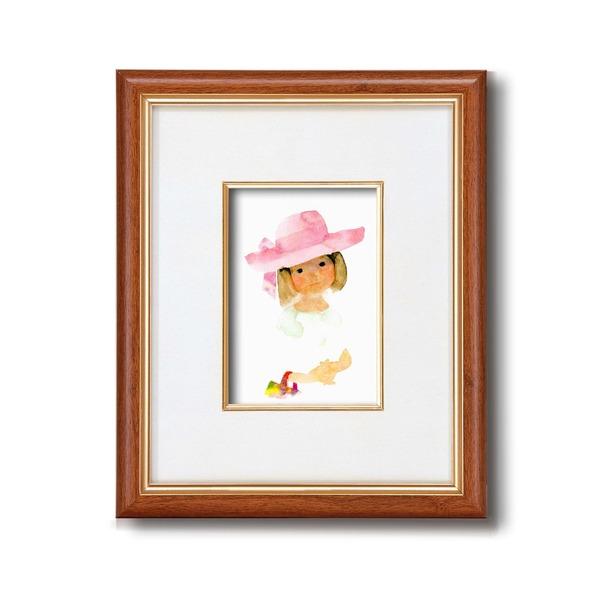 いわさきちひろ 絵画 ピンクの帽子(ぴんくのぼうし)壁掛け用 スタンド 