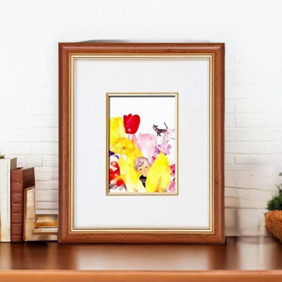 いわさきちひろ 絵画 かくれんぼ(隠れんぼ)壁掛け用 スタンド付き 額