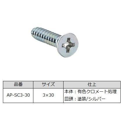 アルミ製棚柱用ビス LAMP（スガツネ工業）AP-SC3-30 100本入 十字穴付