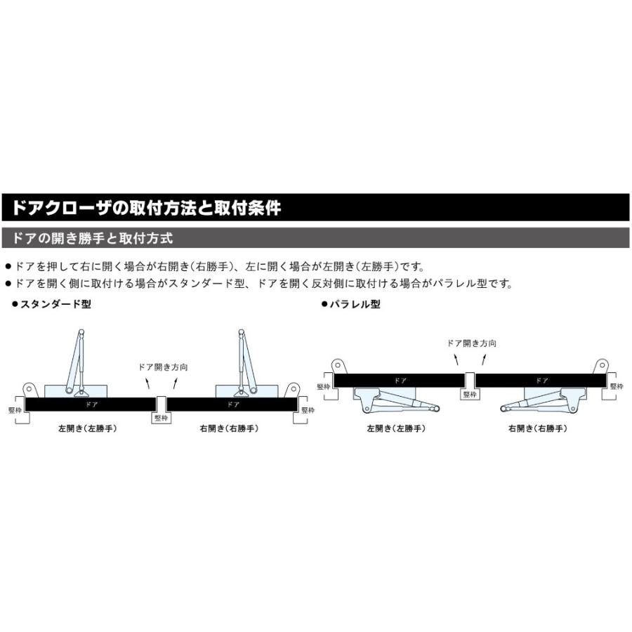 リョービ ドアクローザー S-121P RYOBI パラレル型 ストップ付 内装式〈シルバー/ブロンズ 〉交換 取替え ドアクローザ S121P Ｓ１２１Ｐ 20シリーズ｜artkenchikutategu｜03