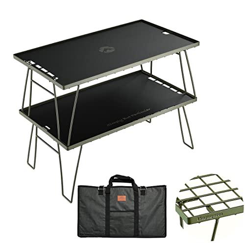 キャンピングムーン(CAMPING MOON) KAHKI フィールドラック カーキ色 グラウンドラック 折り畳みラック スチール製 収納