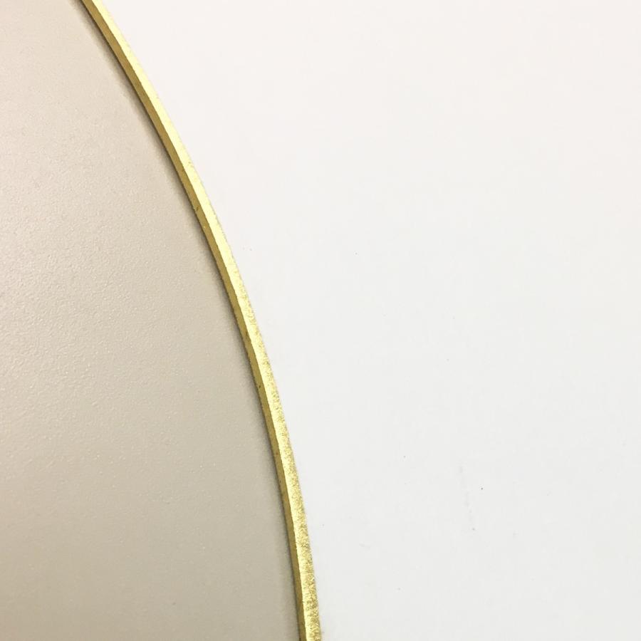 金色装飾の金属製扇面 約37cm 扇面型 色紙 画仙紙 縁金塗り 最大長370mm 【 扇形 金縁 展示 縁あり