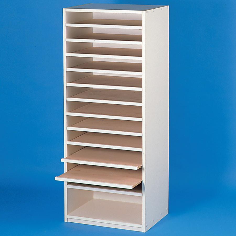 ＜メーカー直送品※代引きキャンセル不可＞ 用紙整理棚 C 四つ切用 組立式 【 用紙 画用紙 整理 棚 引き出し 】 016883m画材
