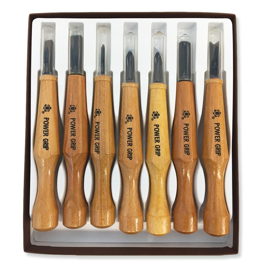 左手用 パワーグリップ彫刻刀 7本組 年賀状 凸版 彫刻刀 版画 0160 画材 ものづくりのアートロコ 通販 Yahoo ショッピング