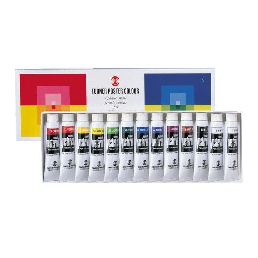 ターナー [ メール便可 ] ポスターカラー 11mL チューブ入 12色13本