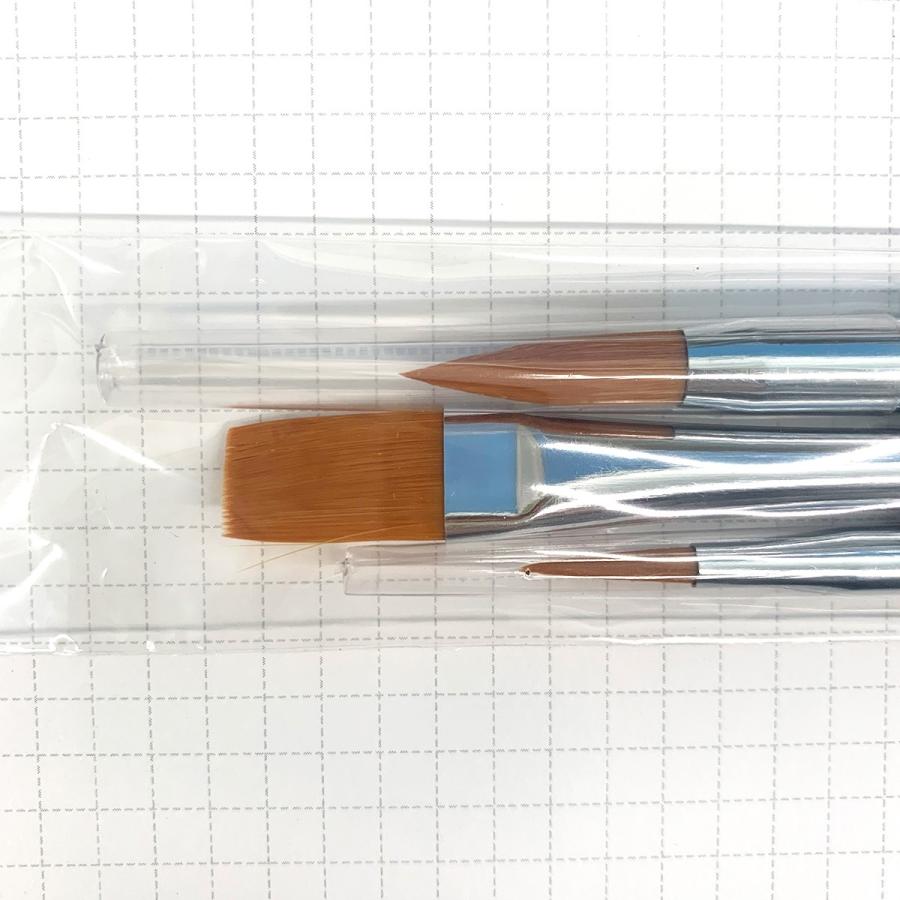 メール便可 ] デザイン筆 ヘクスACT ナイロン 3本セット 【 絵画 水彩