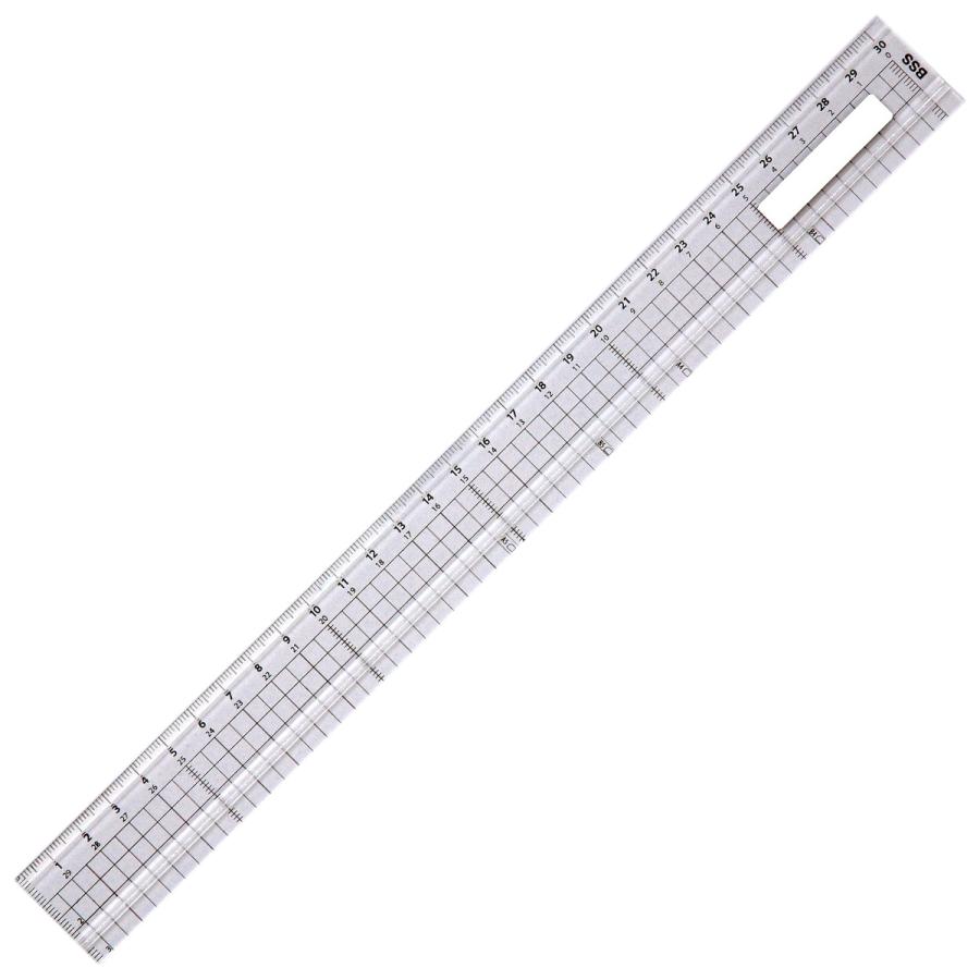 メール便可 ] ＜当店オリジナル＞ 溝付 アクリル定規 300mm 【 製図