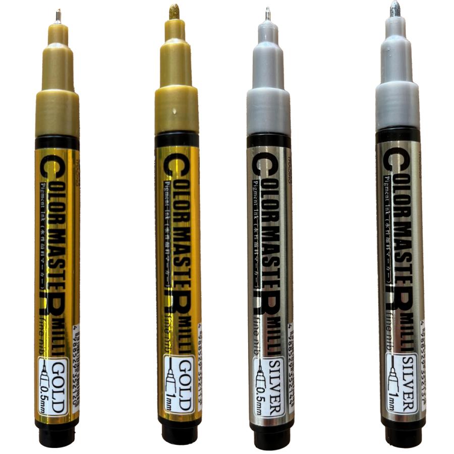 メール便可 ] カラーマスターミリ ゴールド シルバー 水性顔料 Color