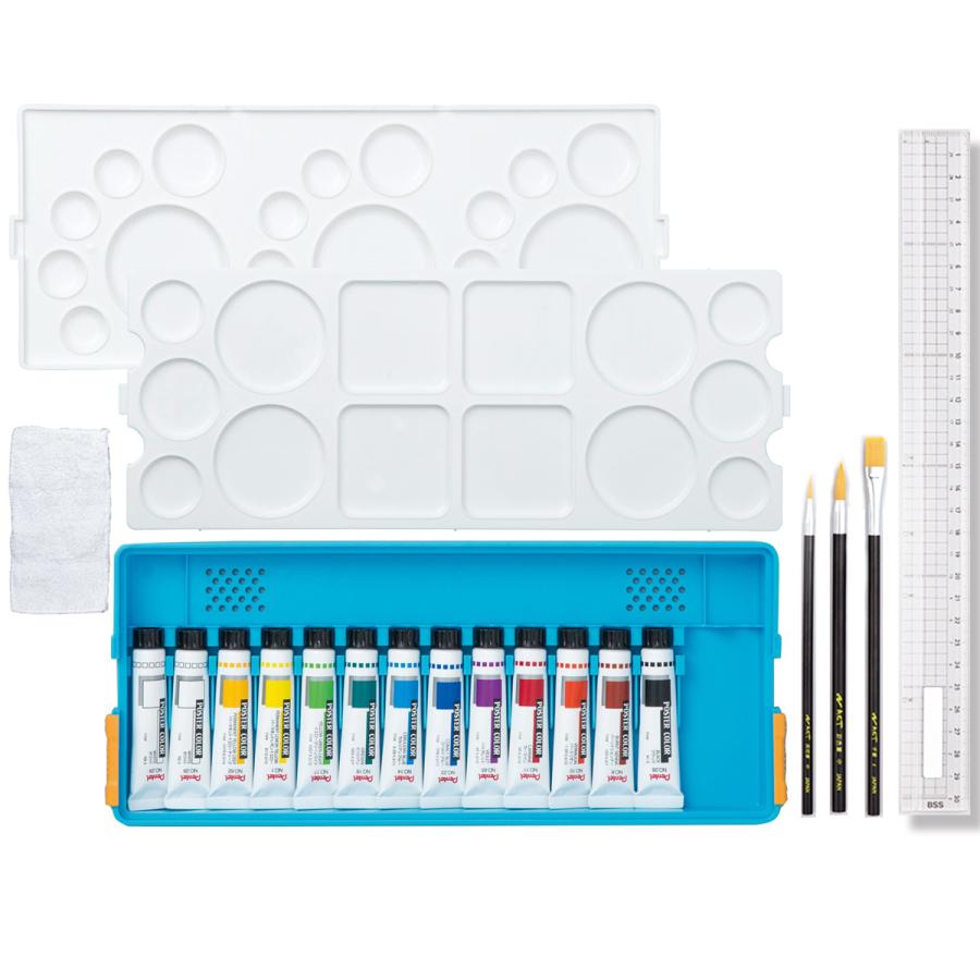 ぺんてる 絵の具 まとめて9点 ぺんてる 絵の具セット スケッチセットZST41-P ピンク : 文具の