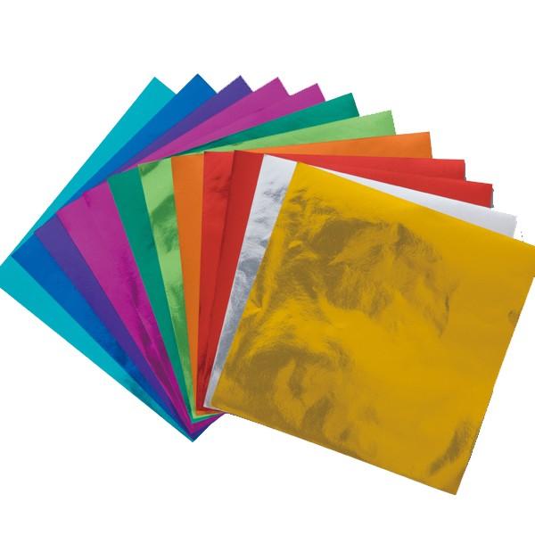 [ メール便可 ] クラサワ カラー ホイルおりがみ 150mm角 10色 12枚組 K-81 日本製 折り紙