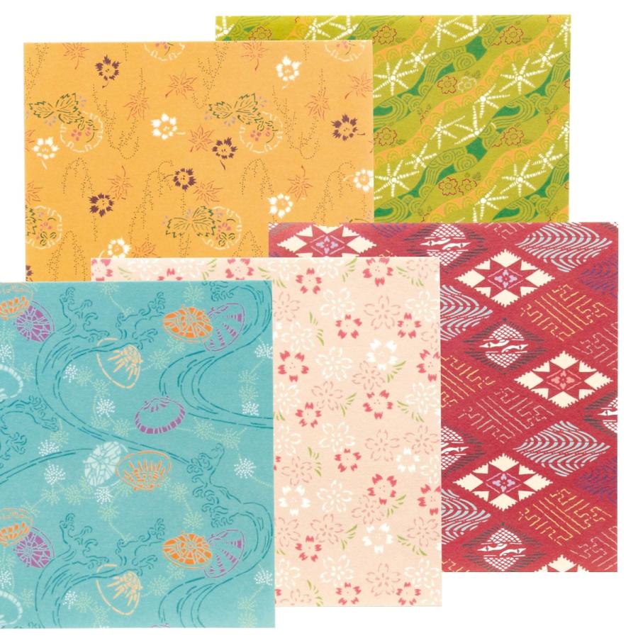 メール便可 ] 喜多方の染型紙 会津型 折り紙 30枚 わがみ 裏面白