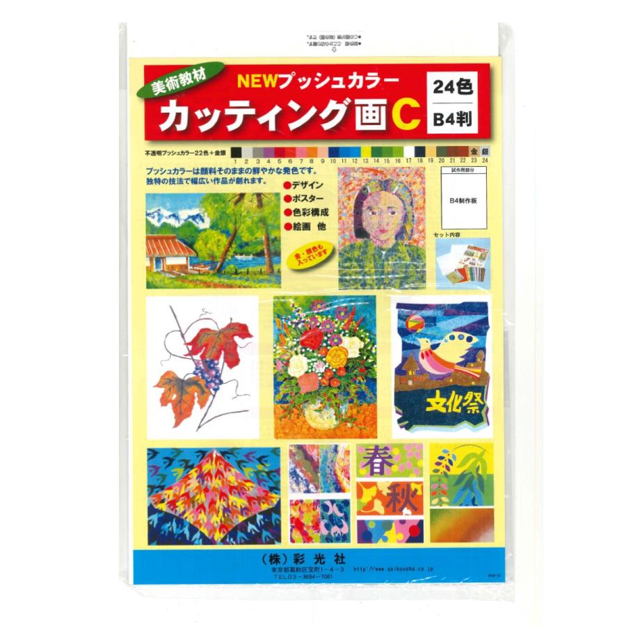 プッシュカラー カッティング画 Cセット B4判 24色付 【 プッシュ