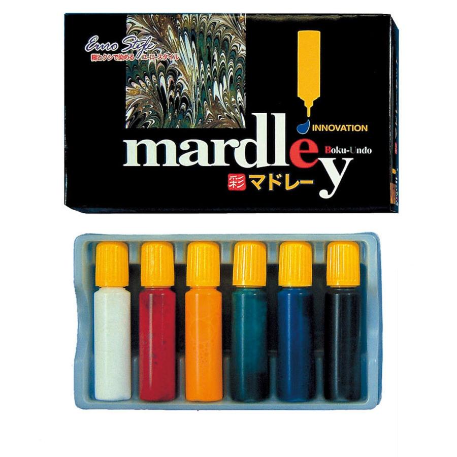 墨運堂 マドレー 6色 定着剤付 15631 【 染色 マーブリング 墨流し