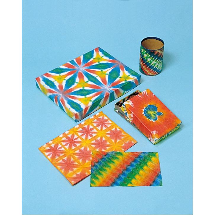 折り染め和紙 10枚組 【 工作 染色 和紙 和紙染 】 : 画材・ものづくり