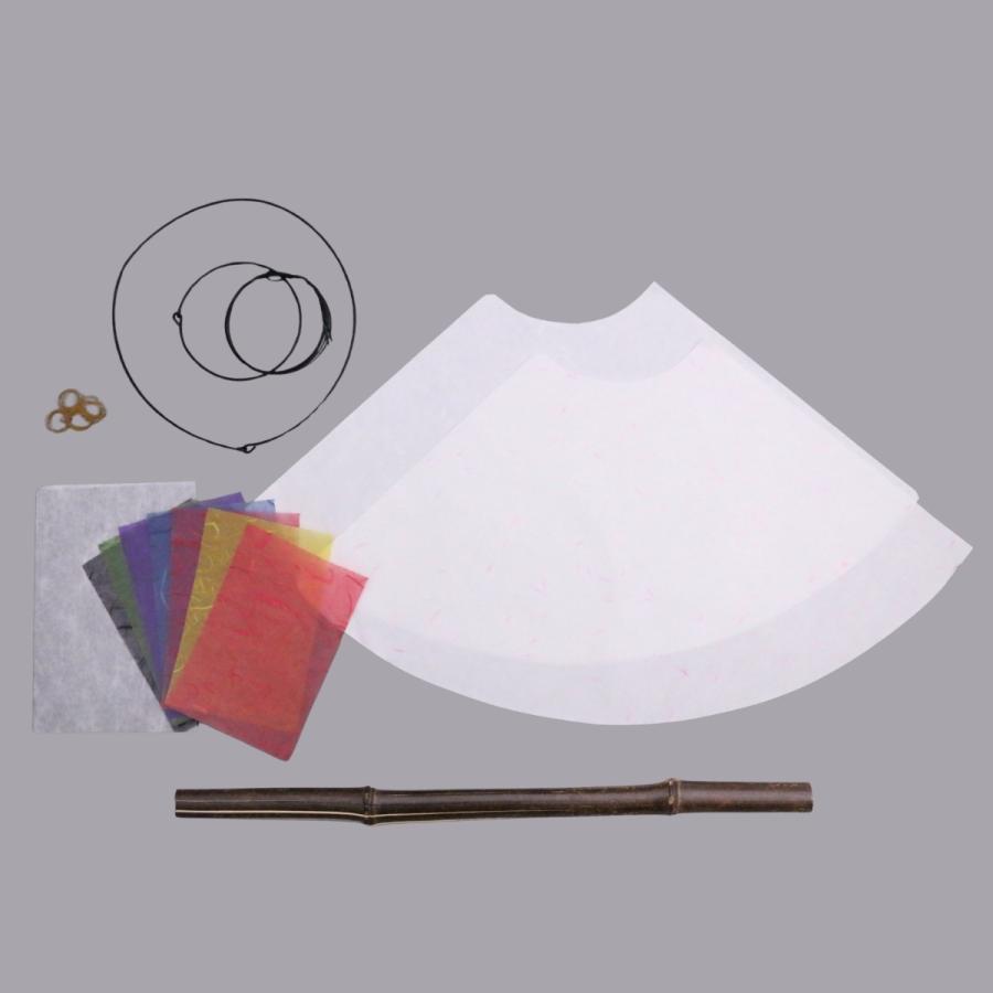 黒竹のちぎり絵 ランプシェード 大 丸底 【 工作キット ランプ 照明