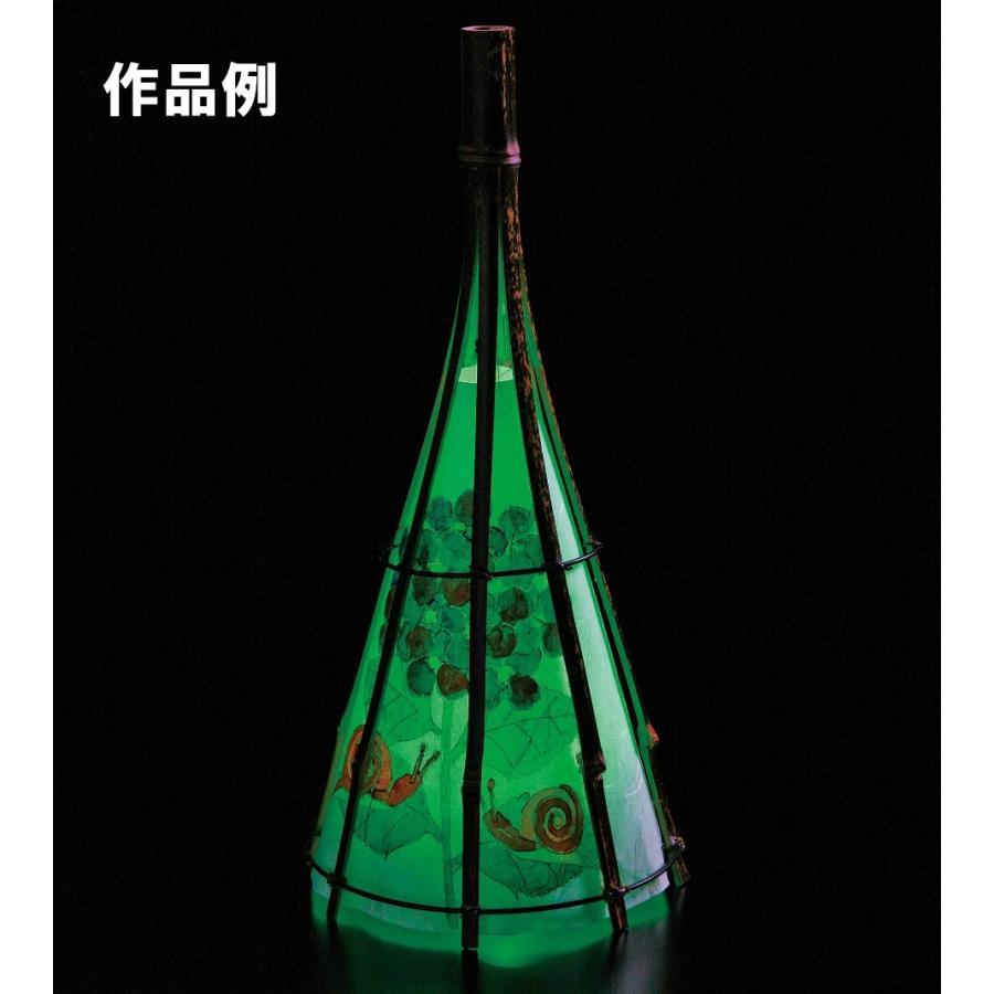 黒竹のちぎり絵ランプシェード 小 丸底 約直径150×375mm LED対応