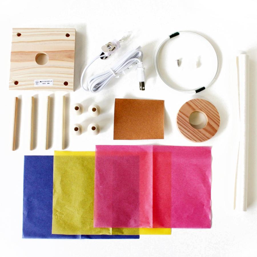 手作りランプ ワイヤーランプクラフト 角型 ナイトライト 光源付き 【 照明