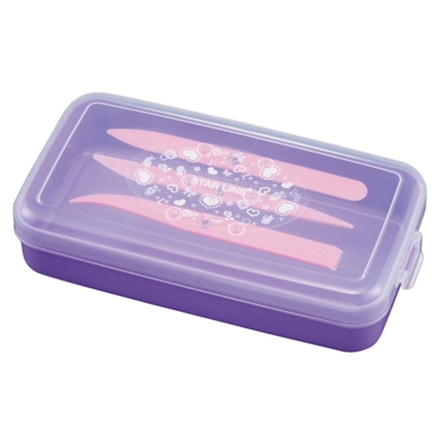 クツワ（KUTSUWA） へら付 ねんどケース パープル へら付 ST139PU 日本