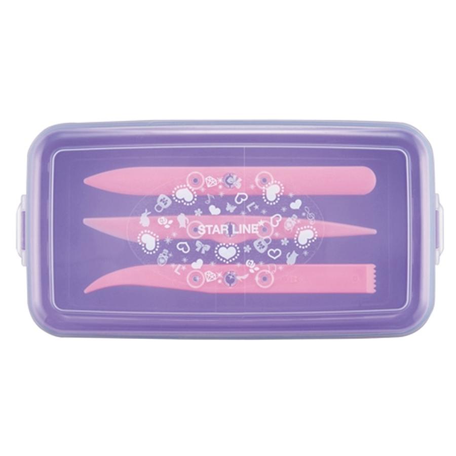 クツワ（KUTSUWA） へら付 ねんどケース パープル へら付 ST139PU 日本