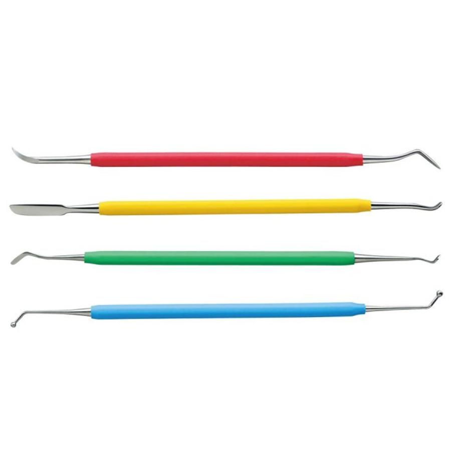 精密道具 スパチュラー 4本組 No.274 ステンレス製 【 彫塑 スパチュラ