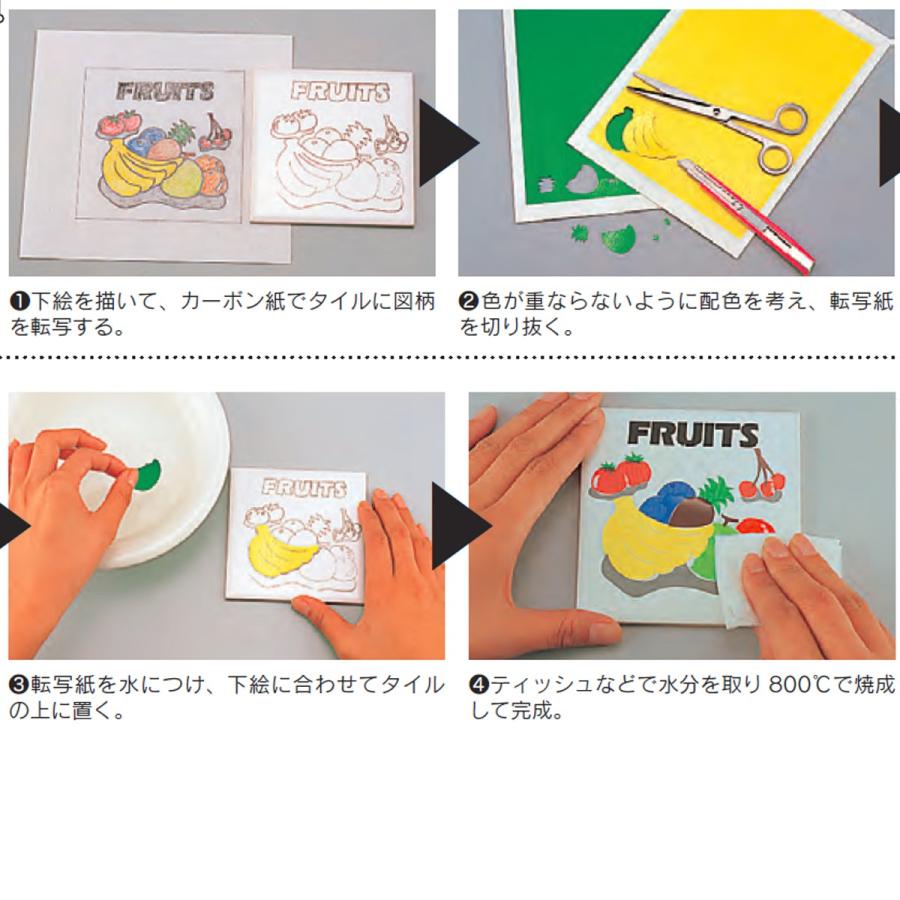 メール便可 ] 800℃ 転写紙 高温焼成 有鉛 10色セット 【 陶芸 転写
