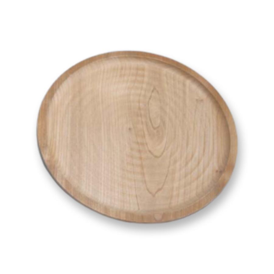 木彫 桂材 丸盆 大 直径240×15mm 【 お皿 お盆 】 : 画材・ものづくり