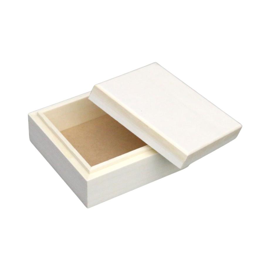 白木の正方小箱 組立済 約105×105×高さ50mm 紙やすり付 【 木工 木製