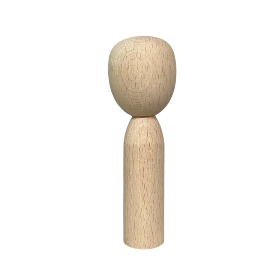 木製 こけし一体型 無地 高さ約160mm 【 絵付け 木工 人形 】 : 画材